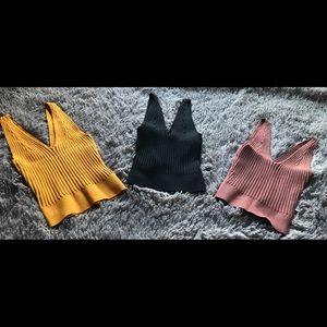 Rebel B Knitted Crop Top (Mustard)